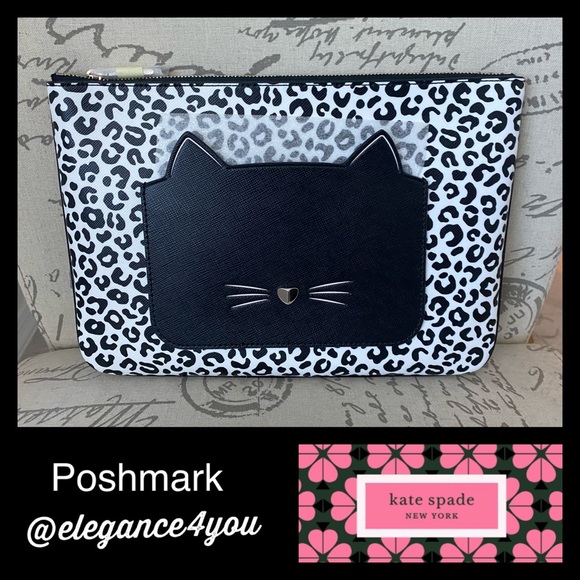 ⭐️KATE SPADE⭐️Authentic Leopard Kitty Clutch NEW - Picture 1 of 9